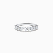 The 14K White Gold Mix Shape Diamond Ring features a row of mixed shape clear diamonds set along the band, shown on a plain white background.