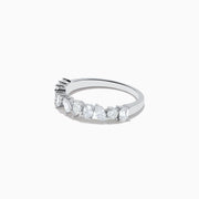 The 14K White Gold Mix Shape Diamond Ring features a row of mixed shape clear diamonds set along the band, shown on a plain white background.
