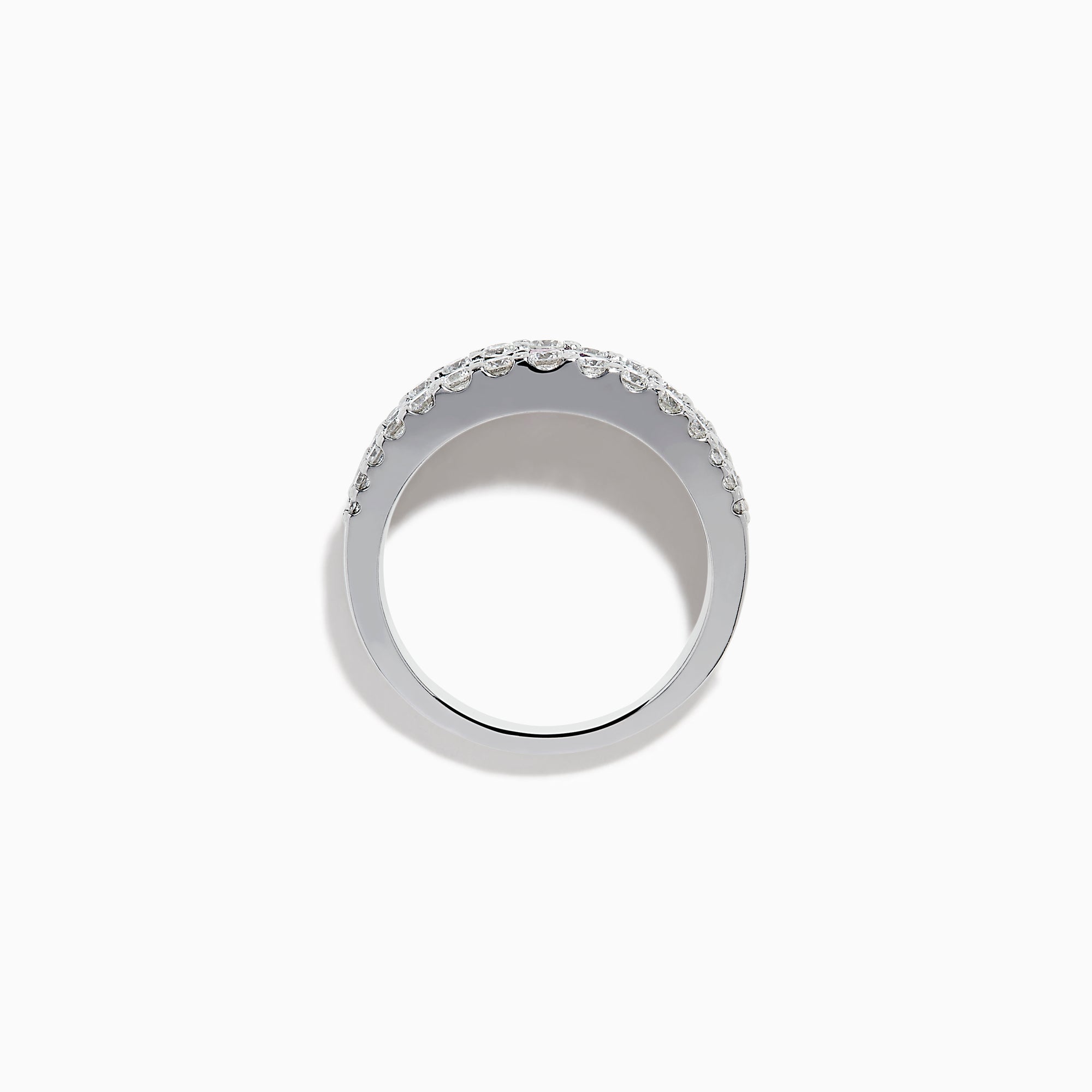 The Watercolors 14K White Gold Channel Set Multi Sapphire and Diamond Band showcases vibrant square-cut sapphires in a rainbow of colors, framed by sparkling round diamonds for a dazzling, colorful statement piece.