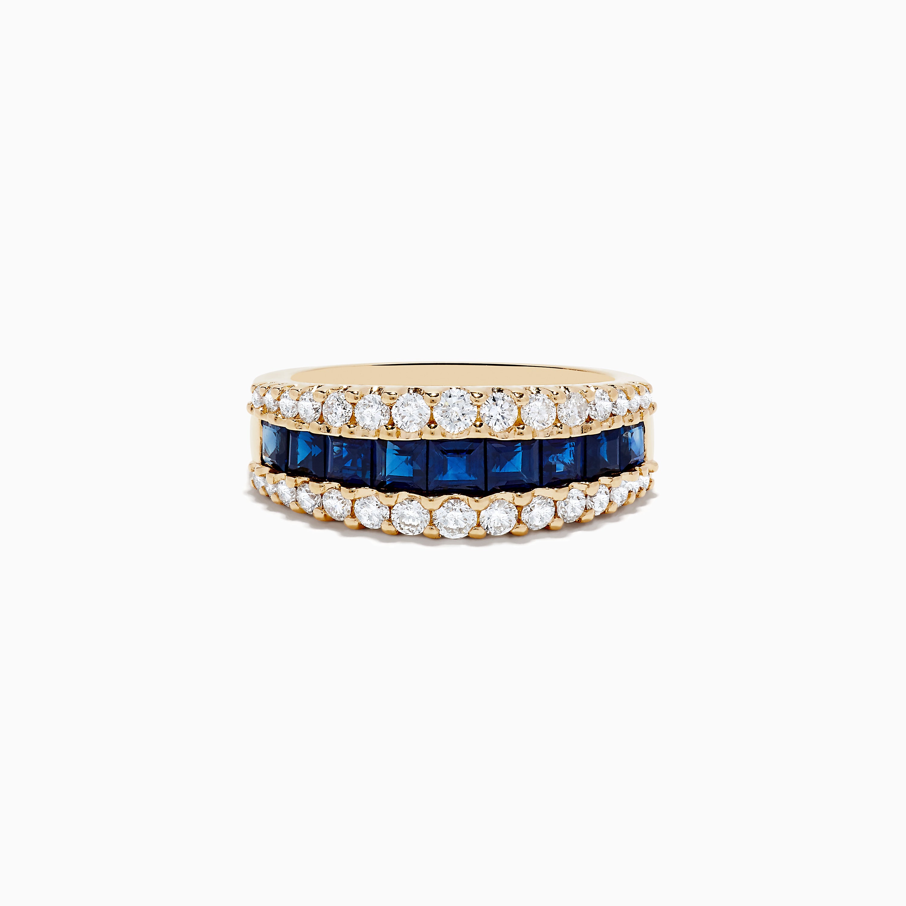 Effy Royale Bleu 14K Yellow Gold Blue Sapphire and Diamond Ring