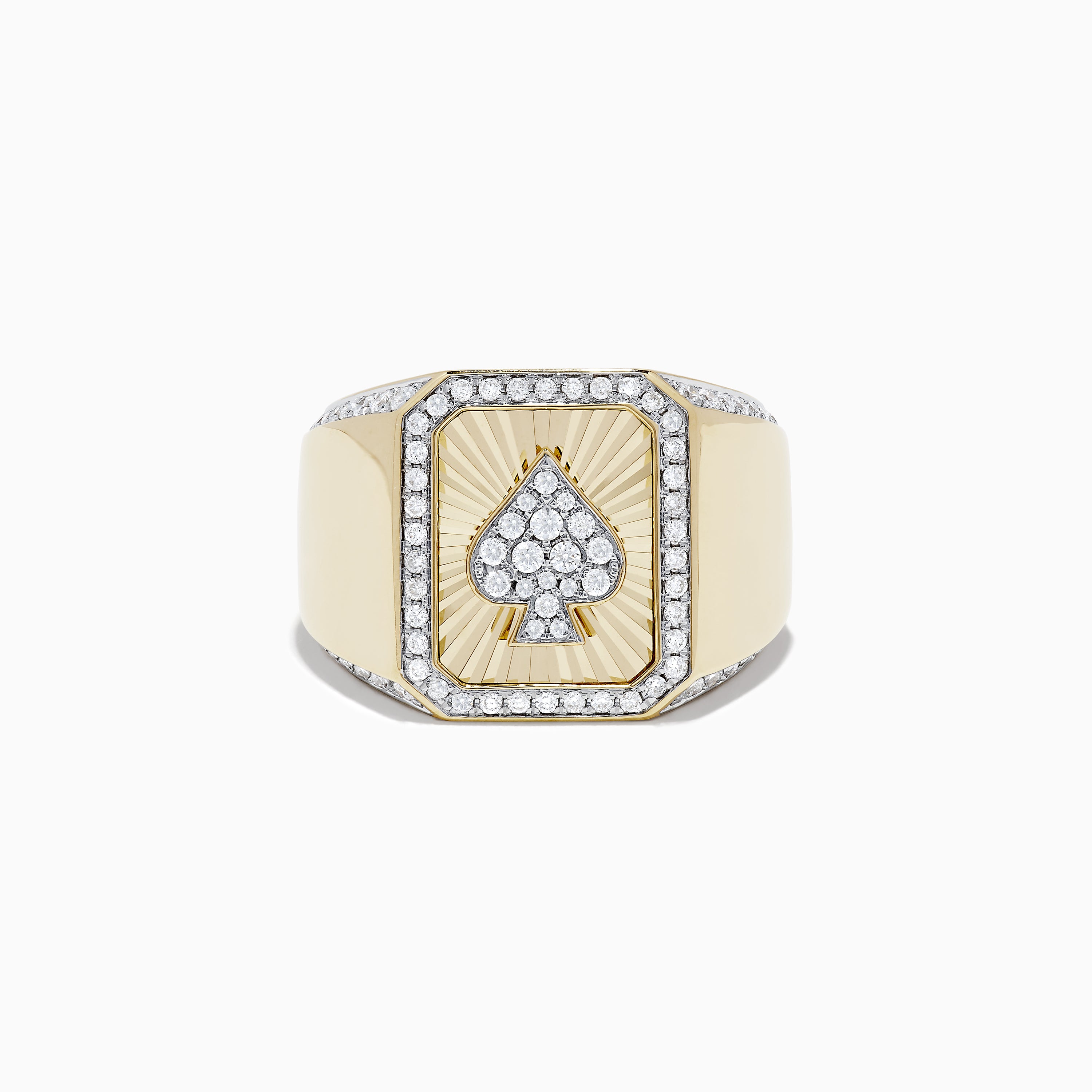 Effy Casino Men's 14K Yellow Gold Diamond Spade Suit Ring