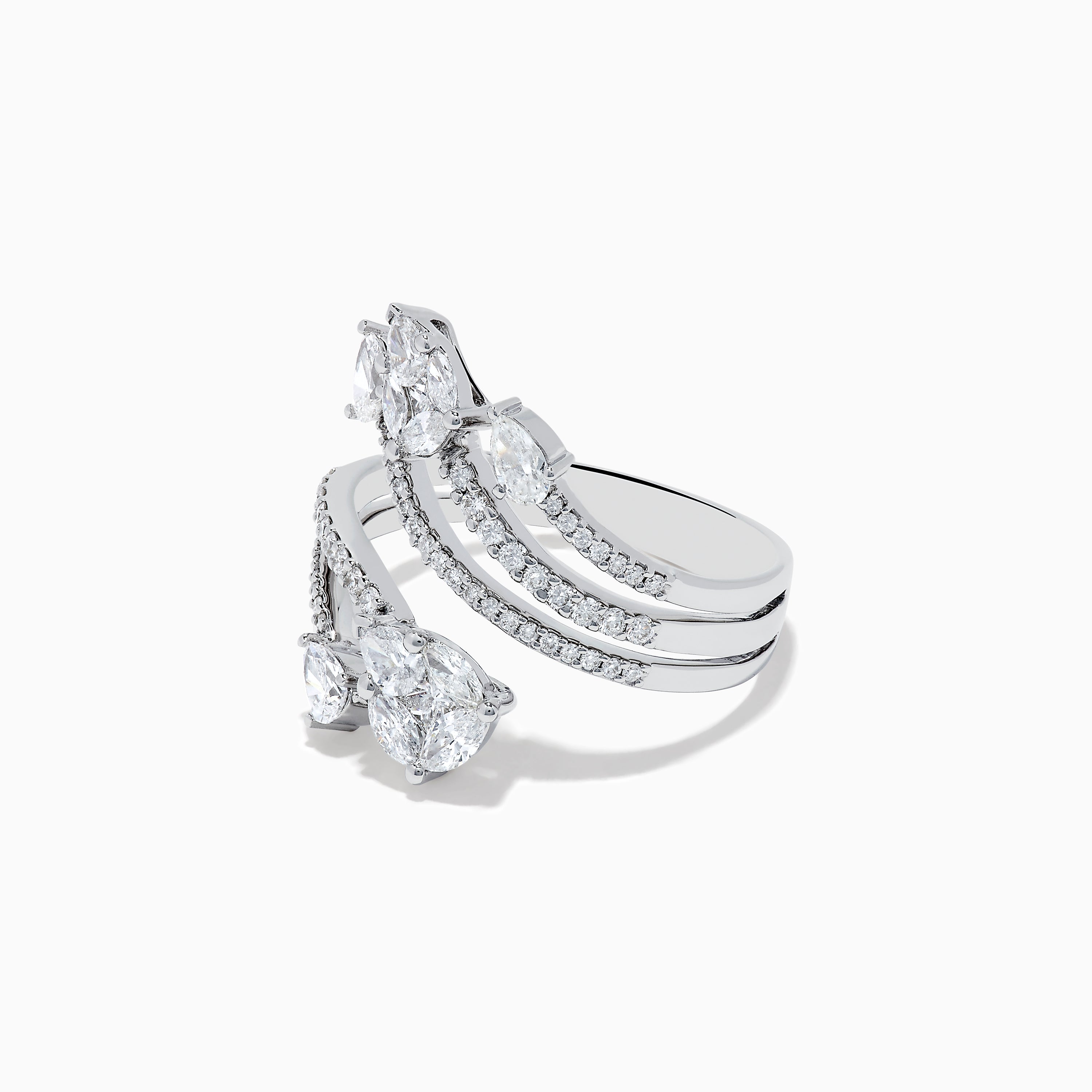 Effy pave classica 14k white gold diamond ring Clearance