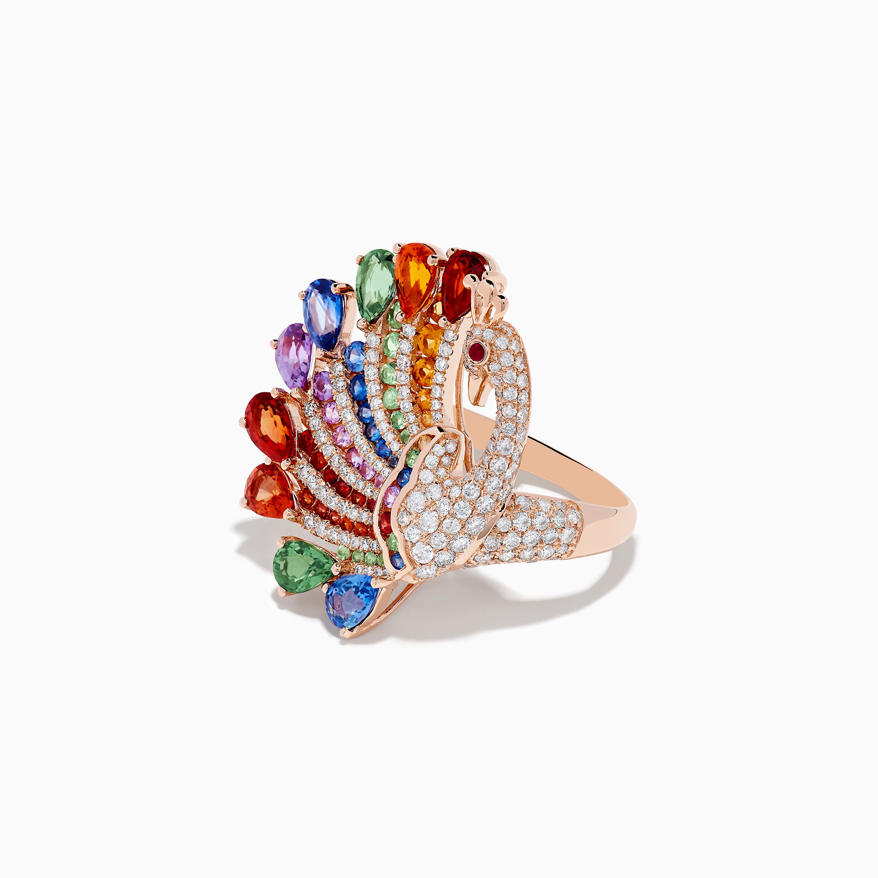 Buy Silver Gold Plated Adorable Peacock Ring With Pearl by NOOR BY SALONI  at Ogaan Online Shopping Site