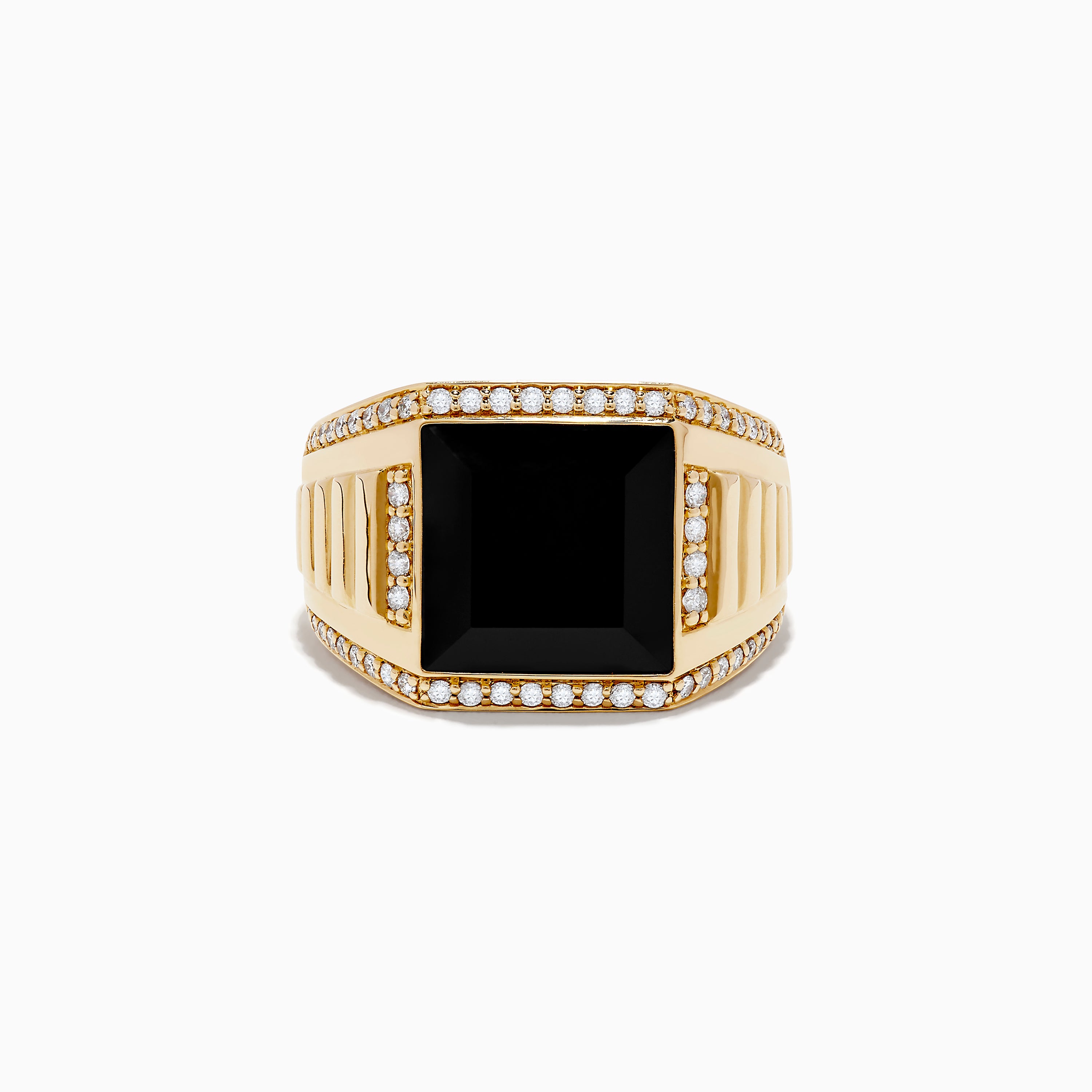 Effy Men's 14K Yellow Gold Onyx and Diamond Ring