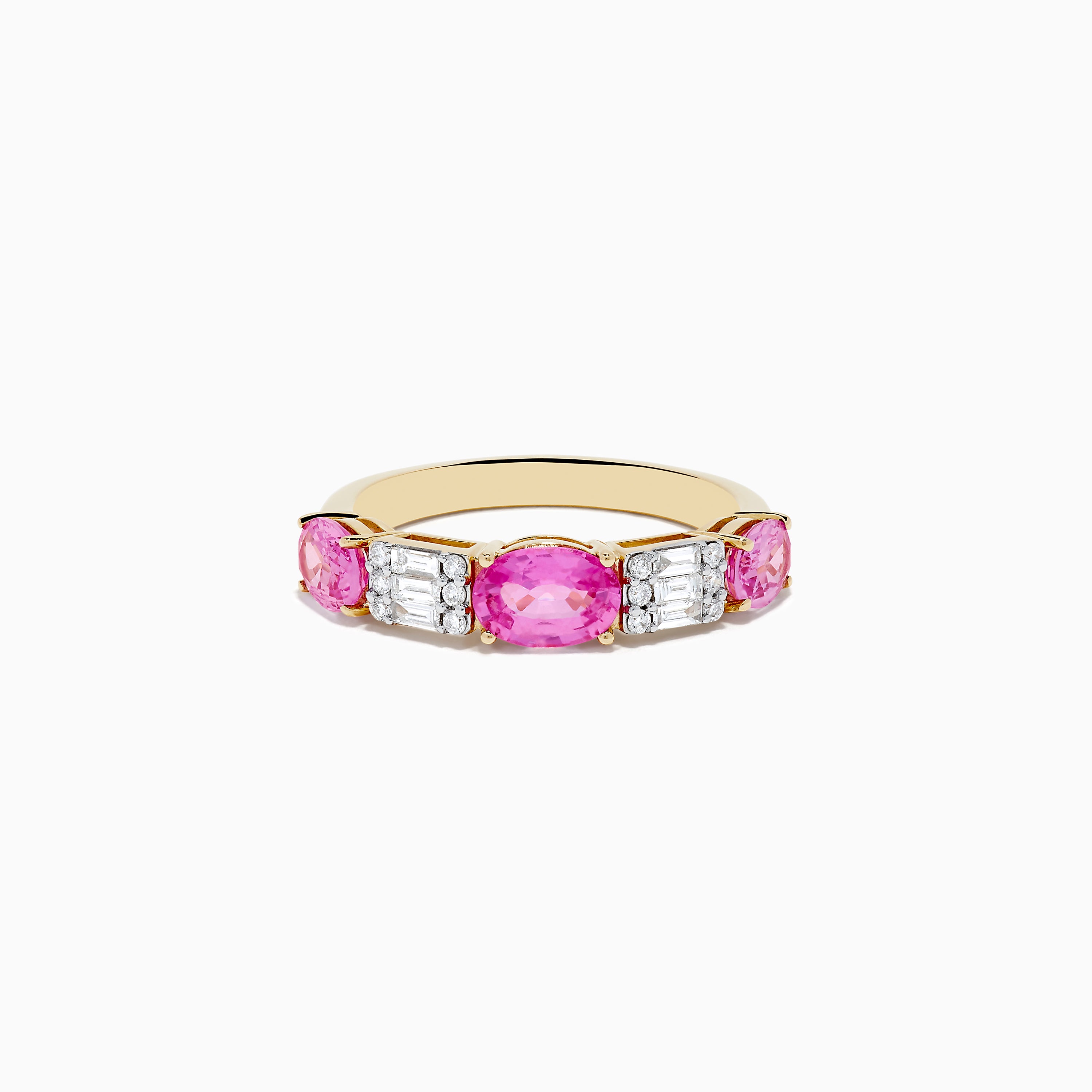 Effy 14k Yellow Gold Pink Sapphire and Diamond Ring