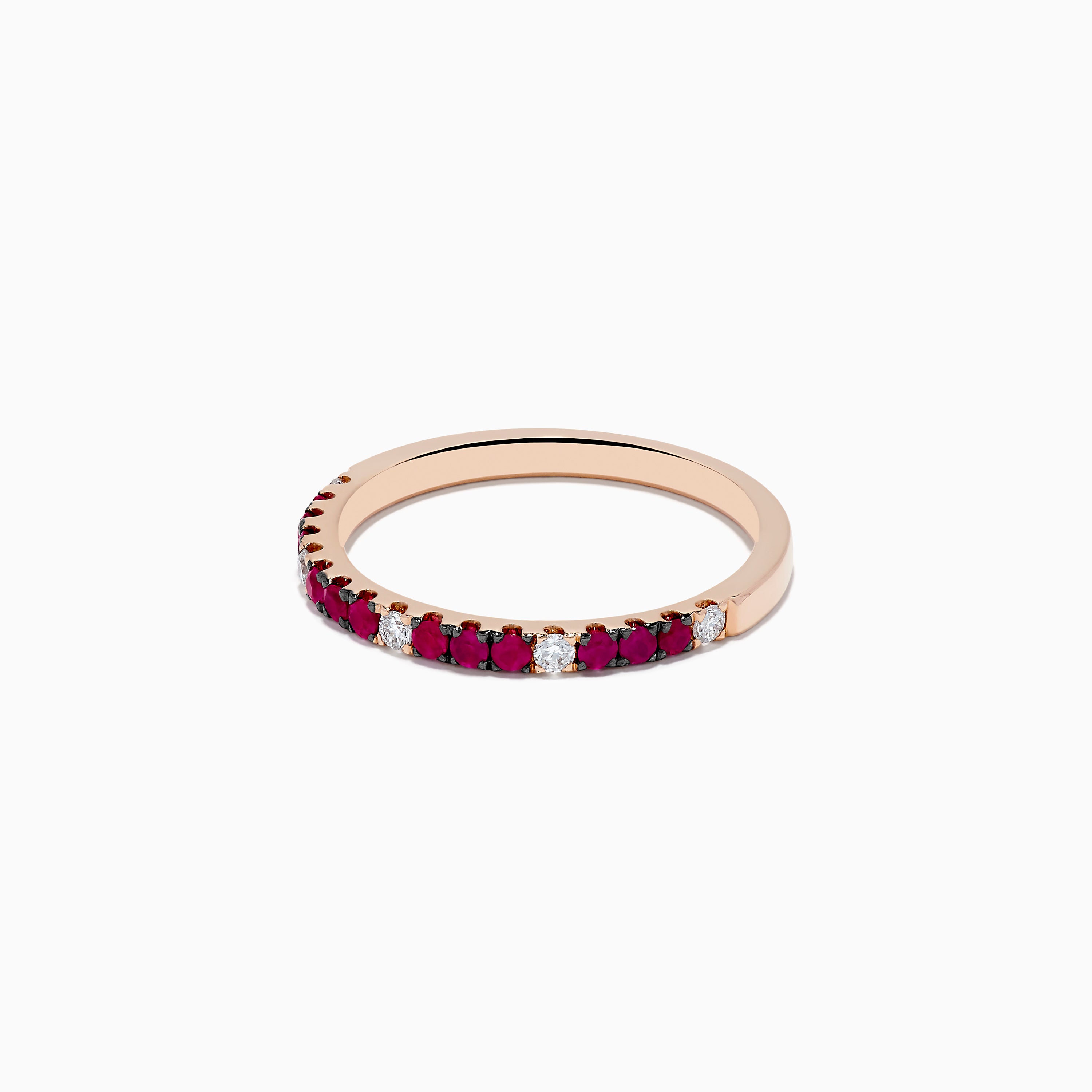 14k Rose Gold Ruby and Diamond Band Ring – effyjewelry.com