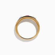 The Watercolors 14K Yellow Gold Multi Sapphire Wedding Band features five sapphires in square, rectangular, heart, oval, and round shapes set evenly around the band.