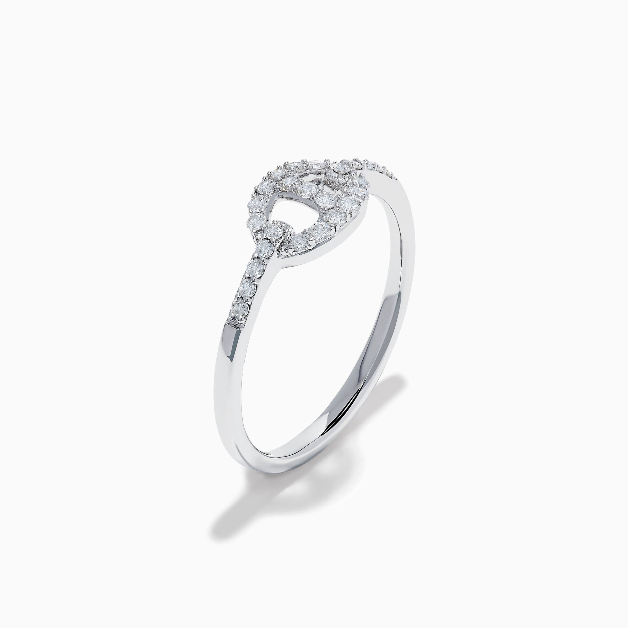 The Pave Classica 14K White Gold Diamond Anchor Chain Ring features a circular, anchor chain design with sparkling diamonds adorning both the centerpiece and the band, shown against a white background.
