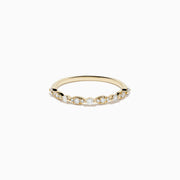 14K Yellow Gold Diamond Marquise Illusion Band Ring