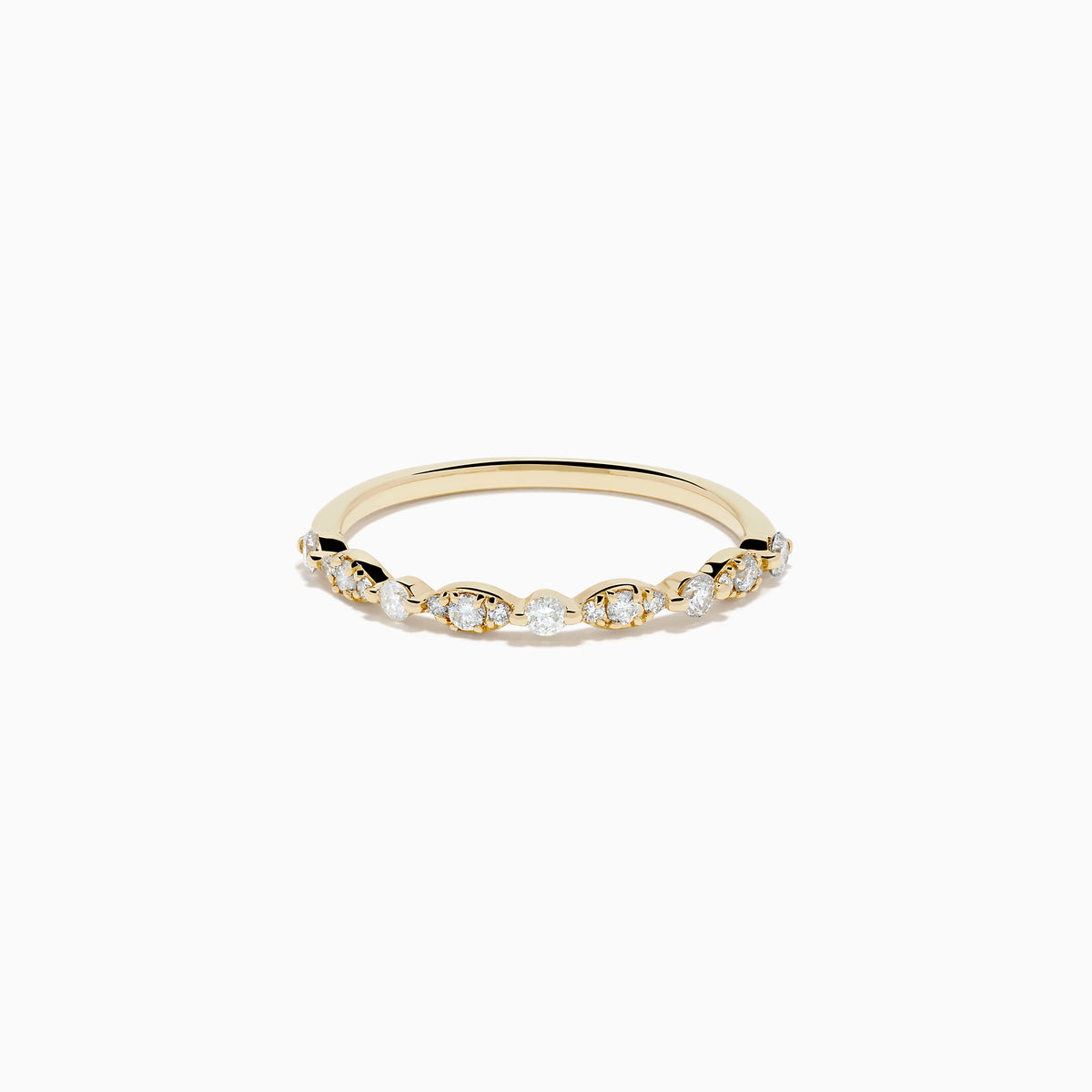 14K Yellow Gold Diamond Marquise Illusion Band Ring