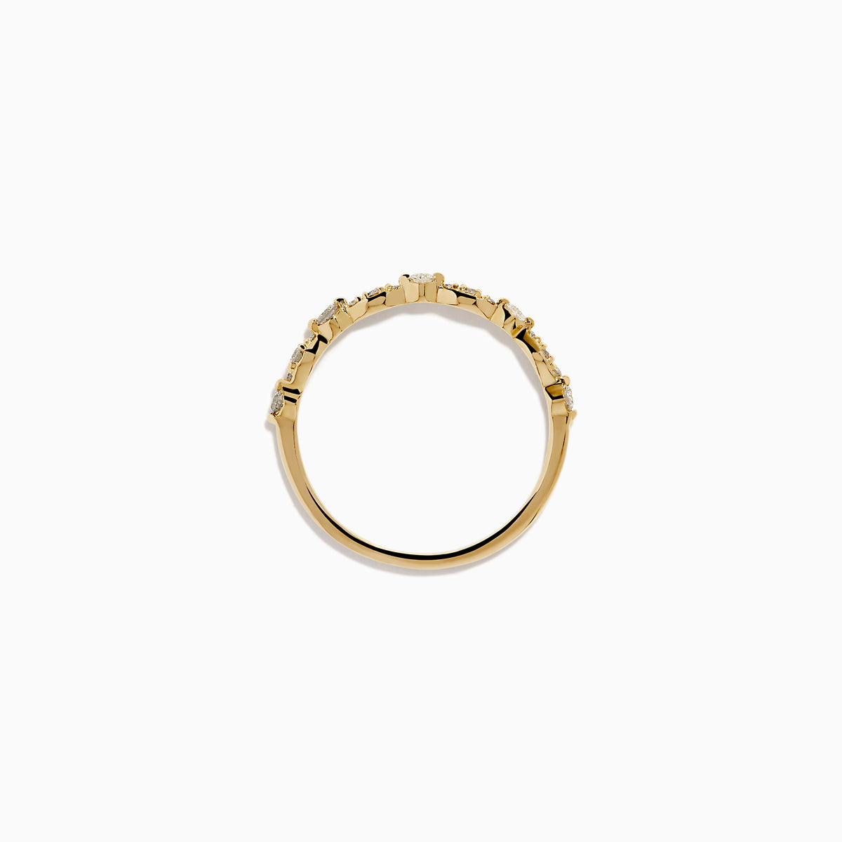14K Yellow Gold Diamond Marquise Illusion Band Ring