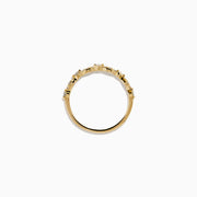 14K Yellow Gold Diamond Marquise Illusion Band Ring