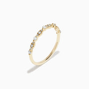 14K Yellow Gold Diamond Marquise Illusion Band Ring