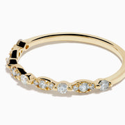 14K Yellow Gold Diamond Marquise Illusion Band Ring