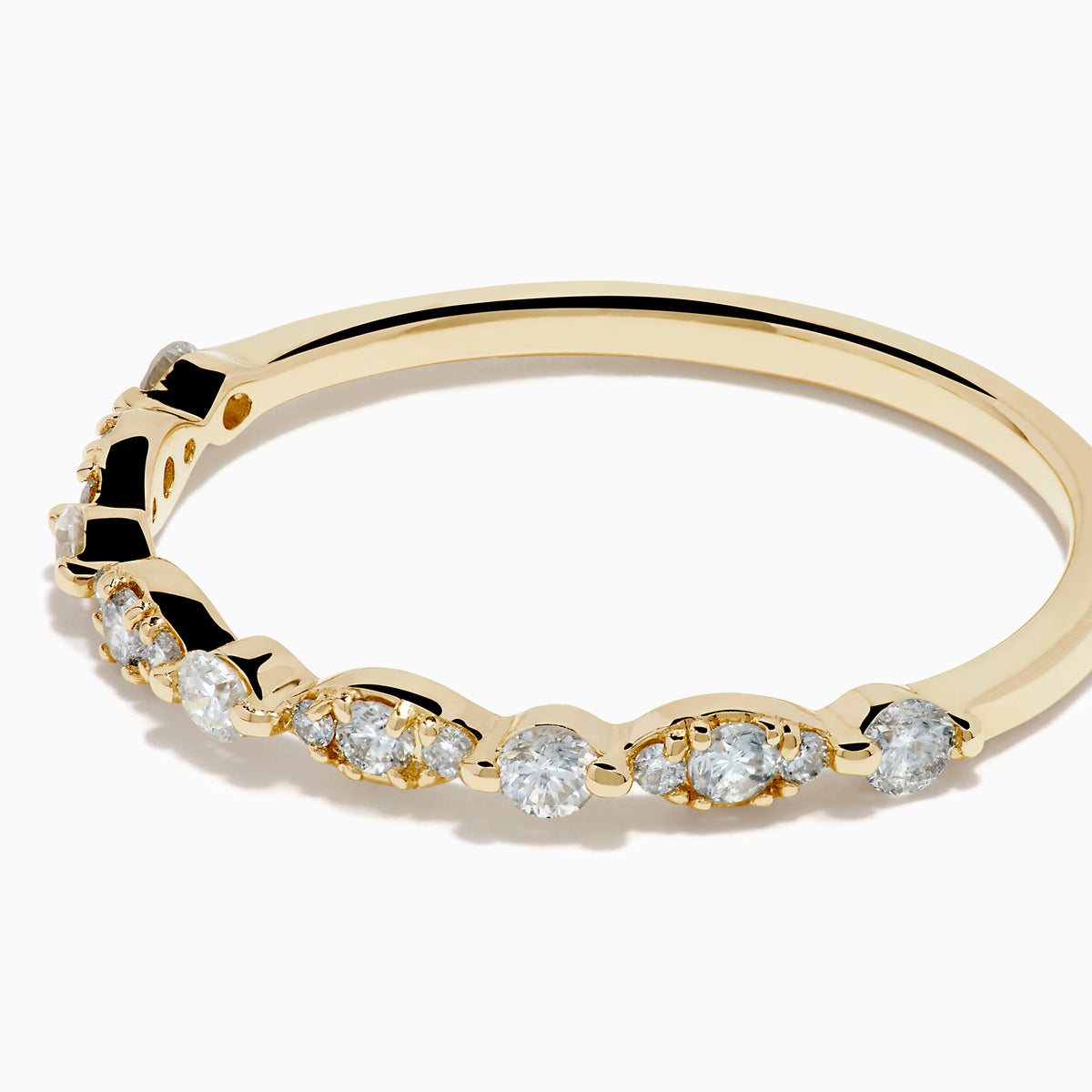 14K Yellow Gold Diamond Marquise Illusion Band Ring
