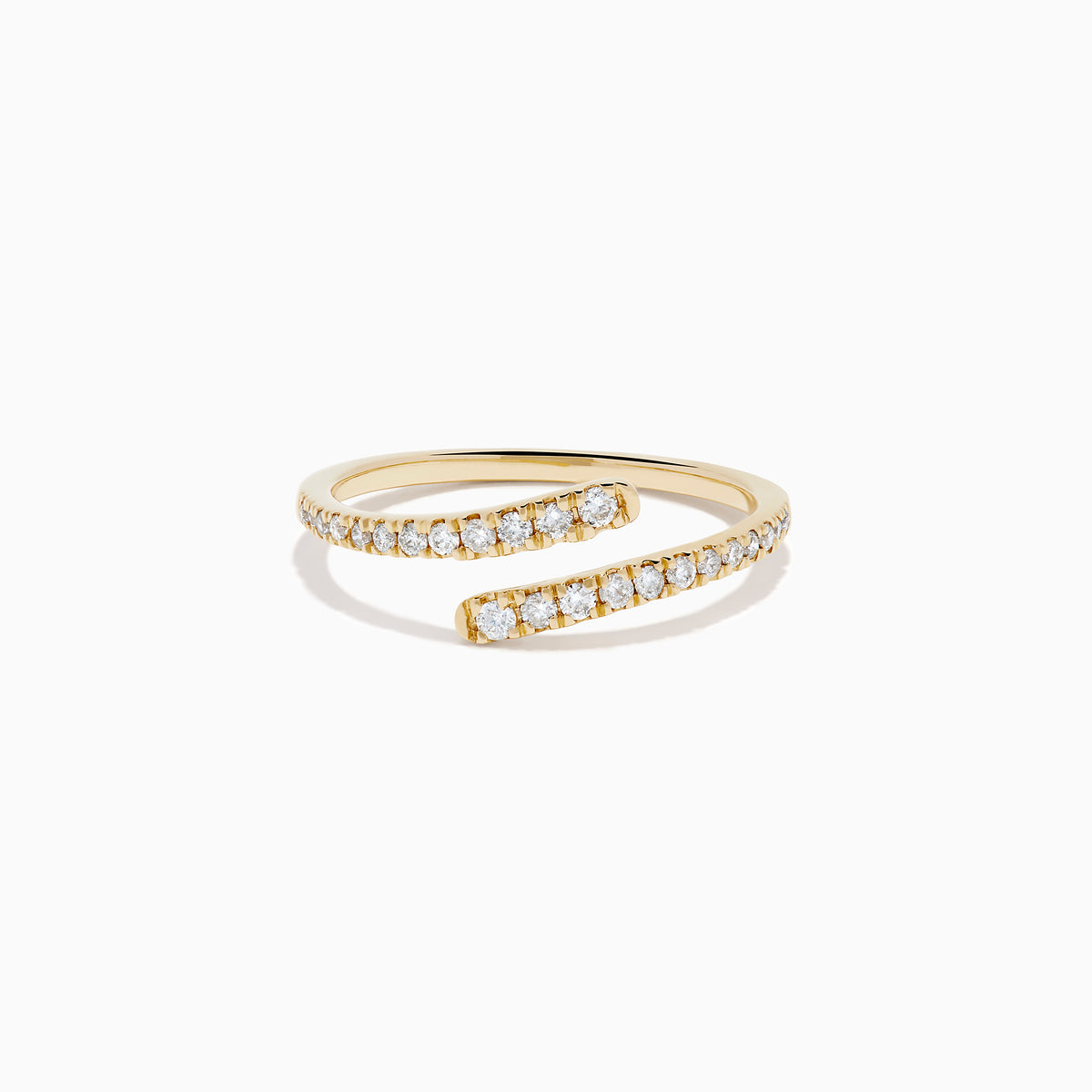 14K Yellow Gold Diamond Pavé Bypass Ring