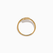 14K Yellow Gold Diamond Pavé Bypass Ring