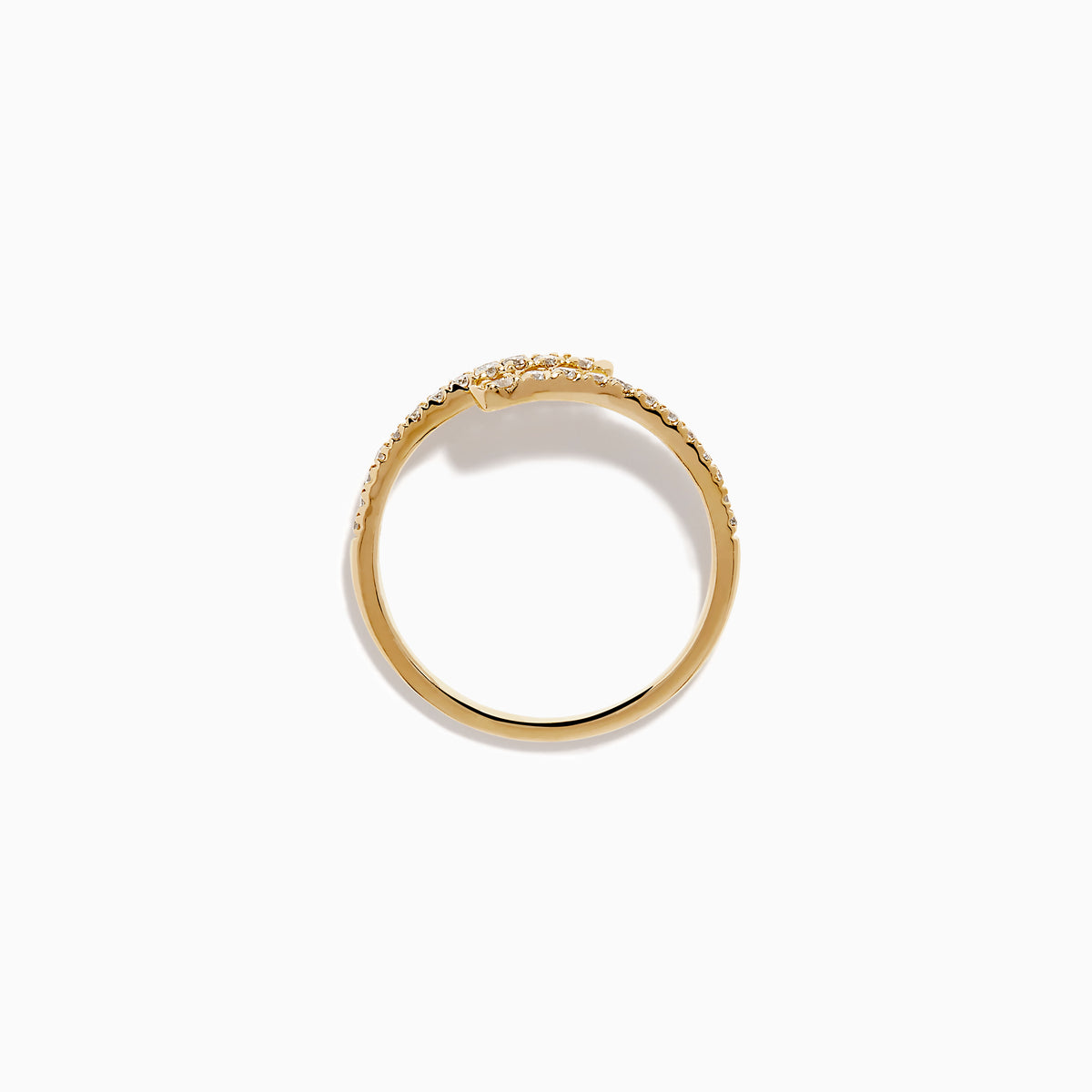 14K Yellow Gold Diamond Pavé Bypass Ring