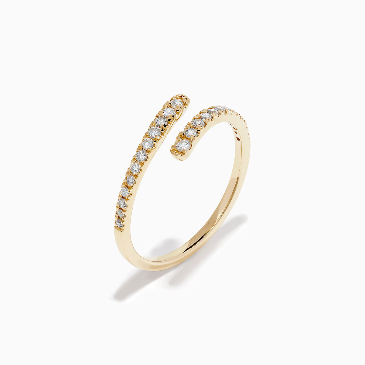 14K Yellow Gold Diamond Pavé Bypass Ring