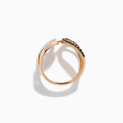 14K Rose Gold Espresso and White Diamond Open Butterfly Ring