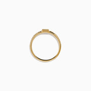 14K Yellow Gold Baguette Ruby and Diamond Pavé Ring