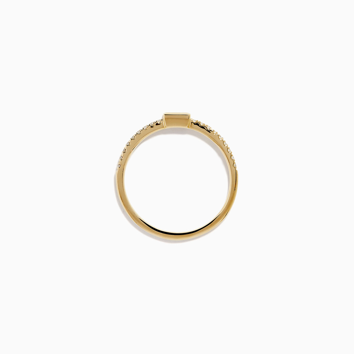 14K Yellow Gold Baguette Ruby and Diamond Pavé Ring