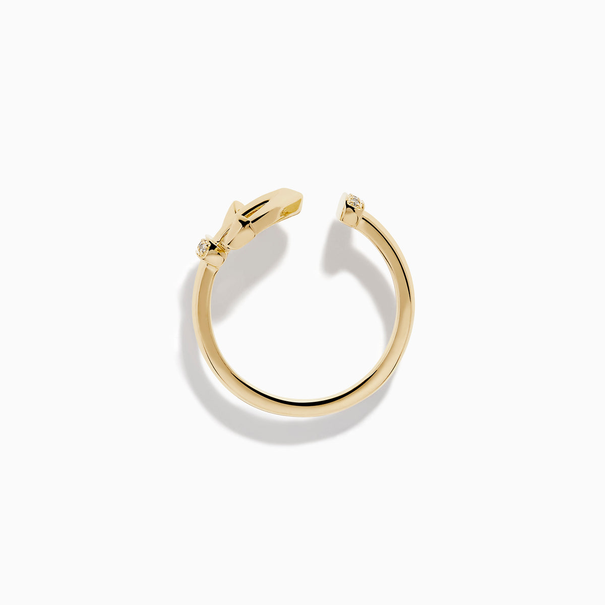 14K Yellow Gold Diamond Open Anchor Ring