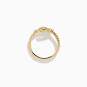 The 14K Yellow Gold Diamond East West Anchor Ring features sparkling diamonds in an east-west setting, crafted in yellow gold and showcased on a plain white background.