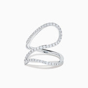 14K White Gold Diamond Pave Wave Ring