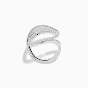 14K White Gold Diamond Pave Wave Ring