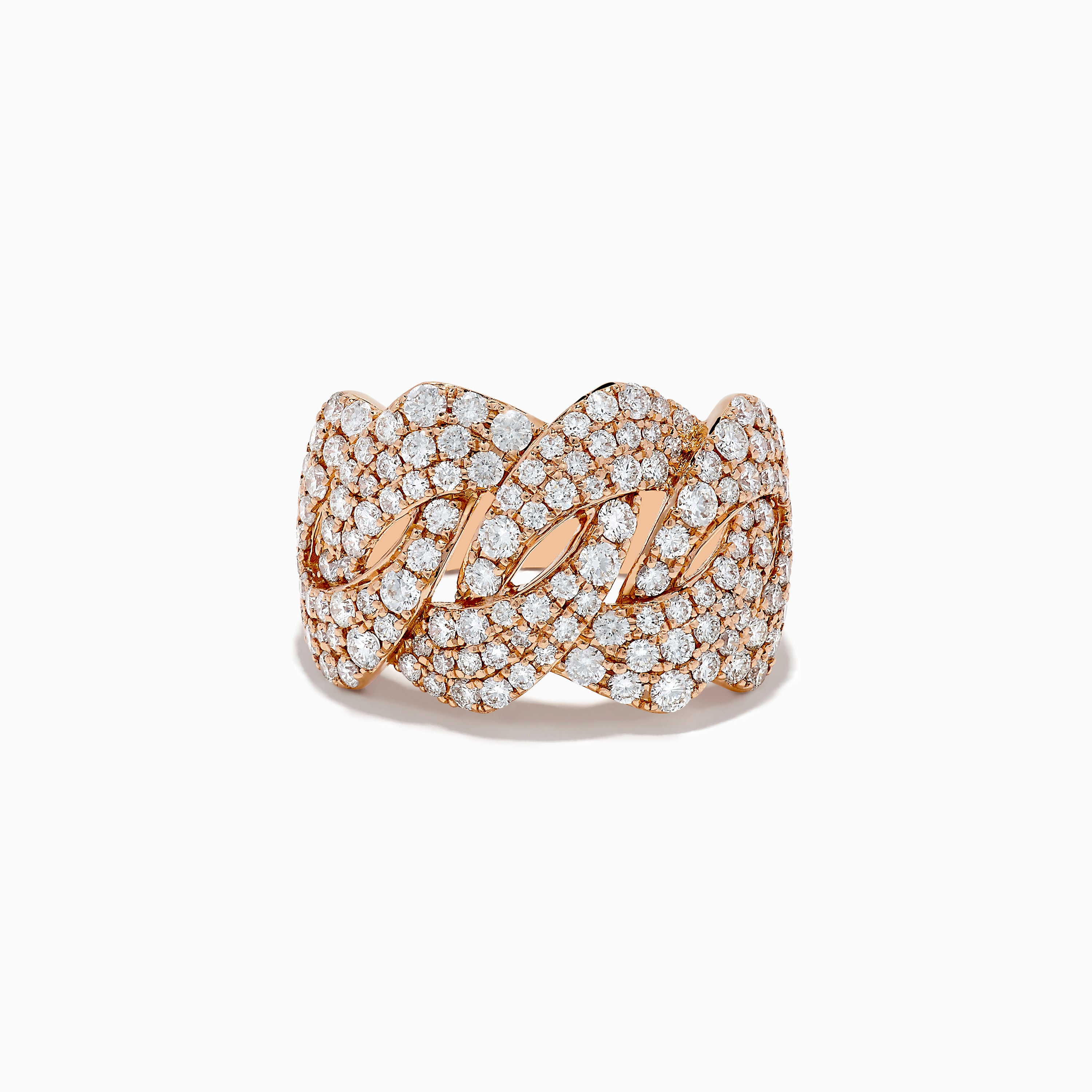 Pave Rose 14K Rose Gold Interlocking Diamond Ring