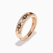 14K Rose Gold Espresso and White Diamond Openwork Ring