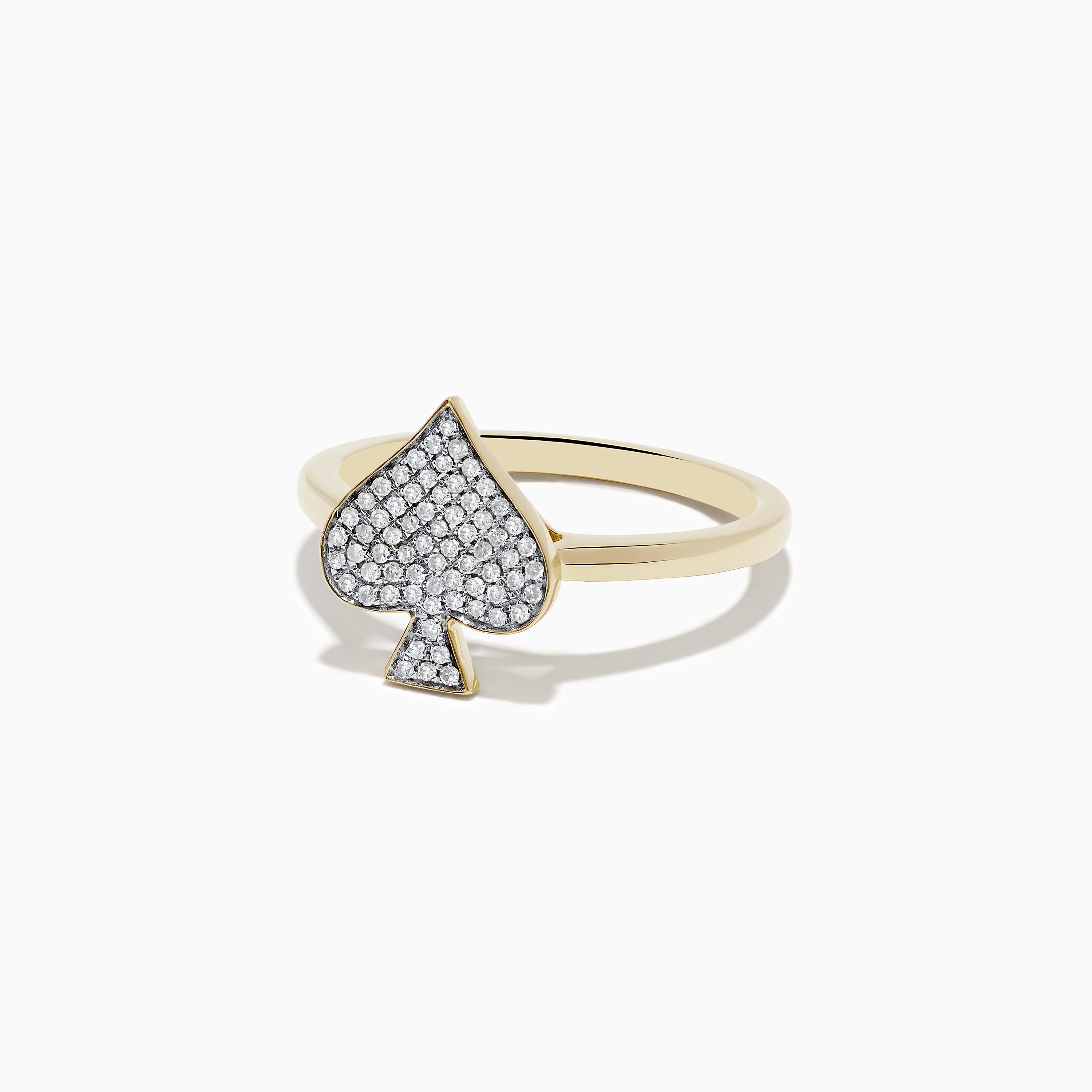 Effy Casino 14K Yellow Gold Diamond Spade Suit Ring