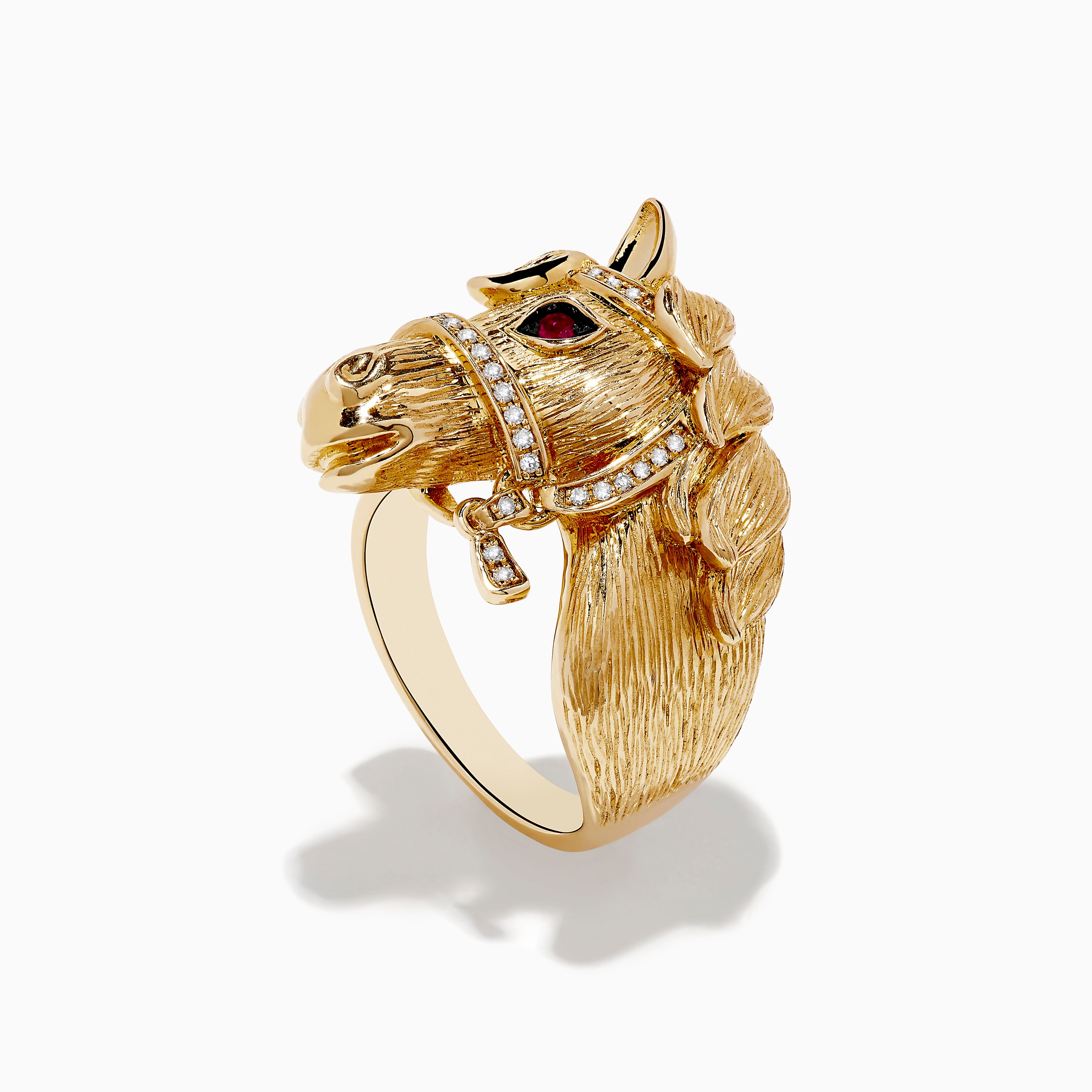 Effy Safari 14k Yellow Gold Horse Diamond Ring