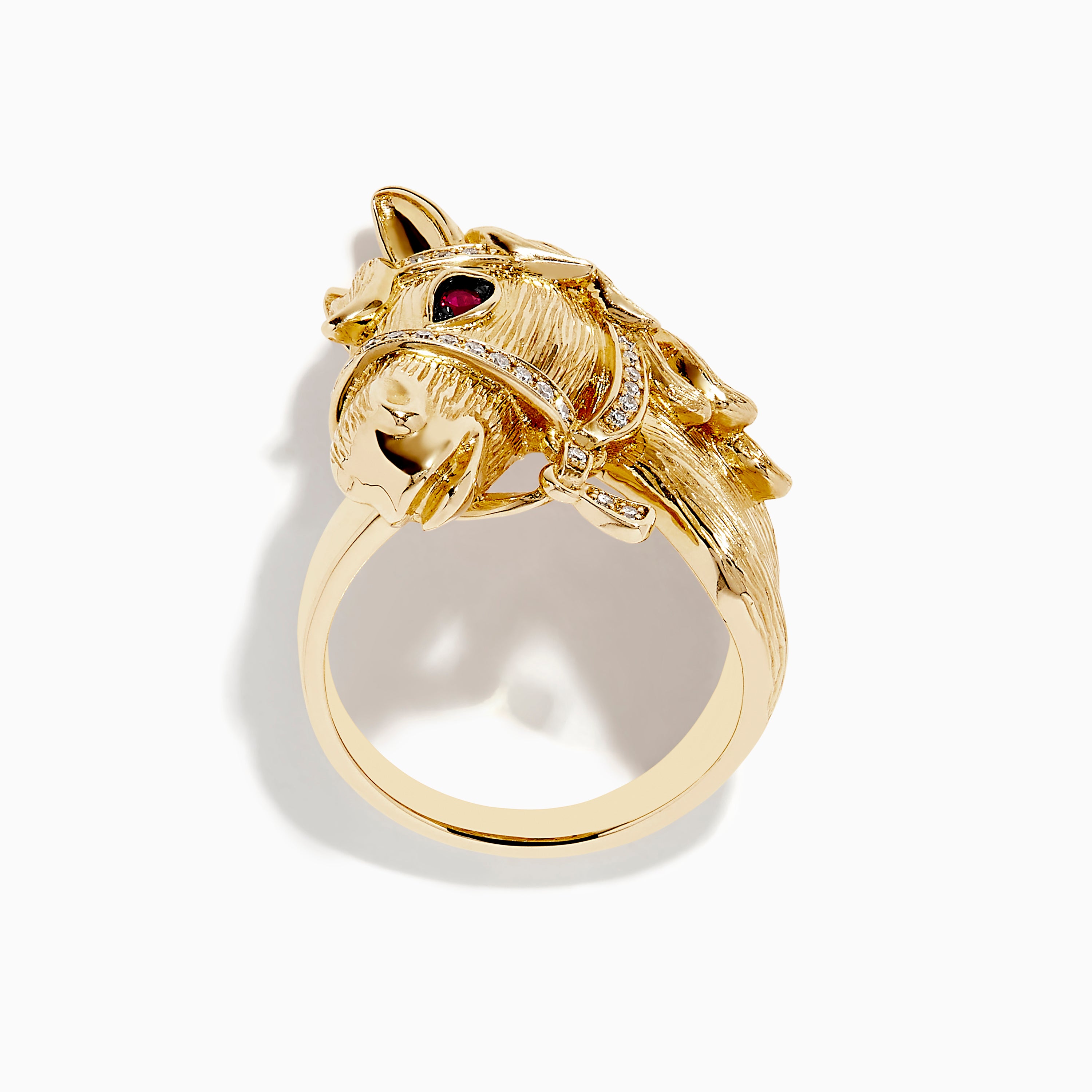 Effy Safari 14k Yellow Gold Horse Diamond Ring