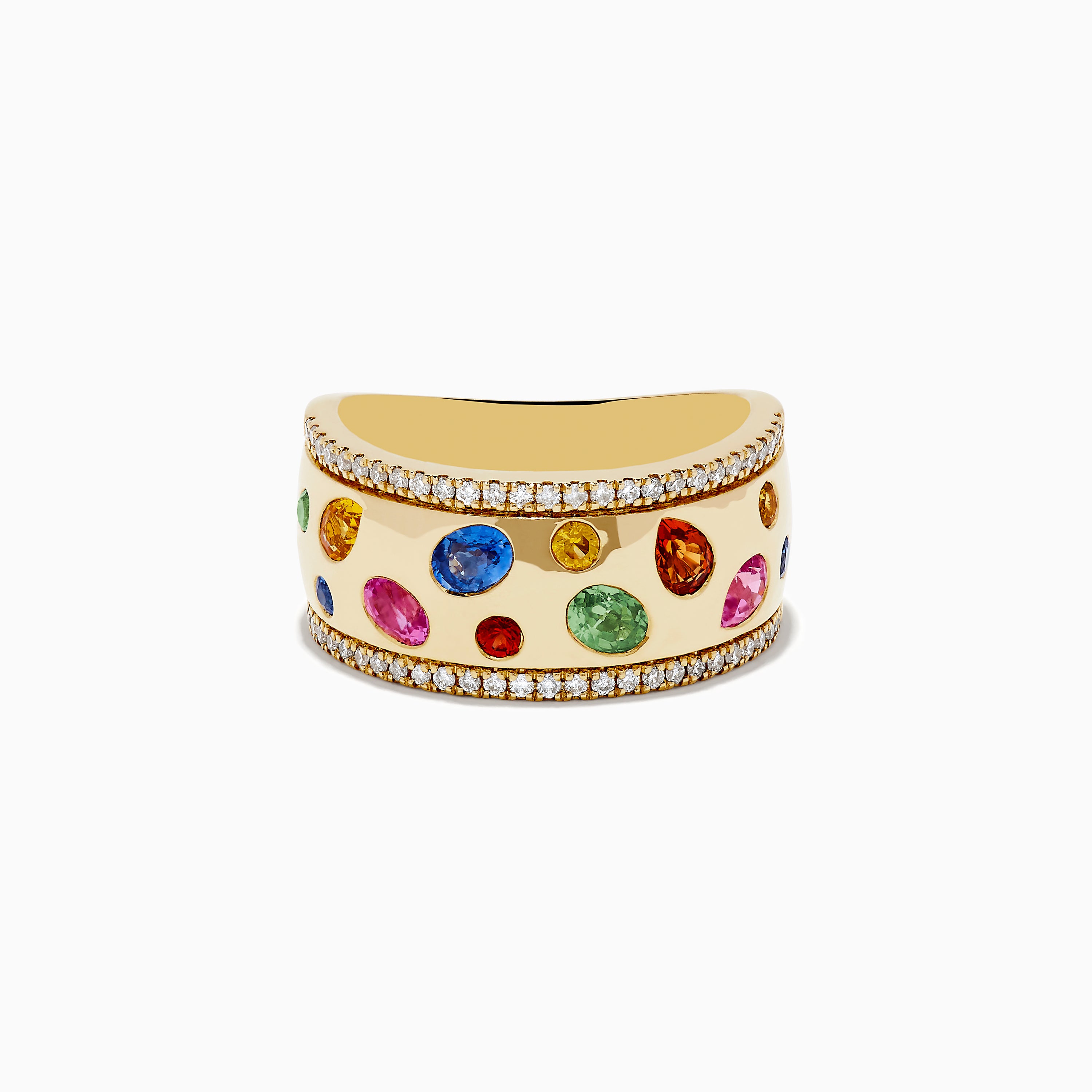 Effy Watercolor 14k Yellow Gold Bezel Set Multi Sapphire Ring