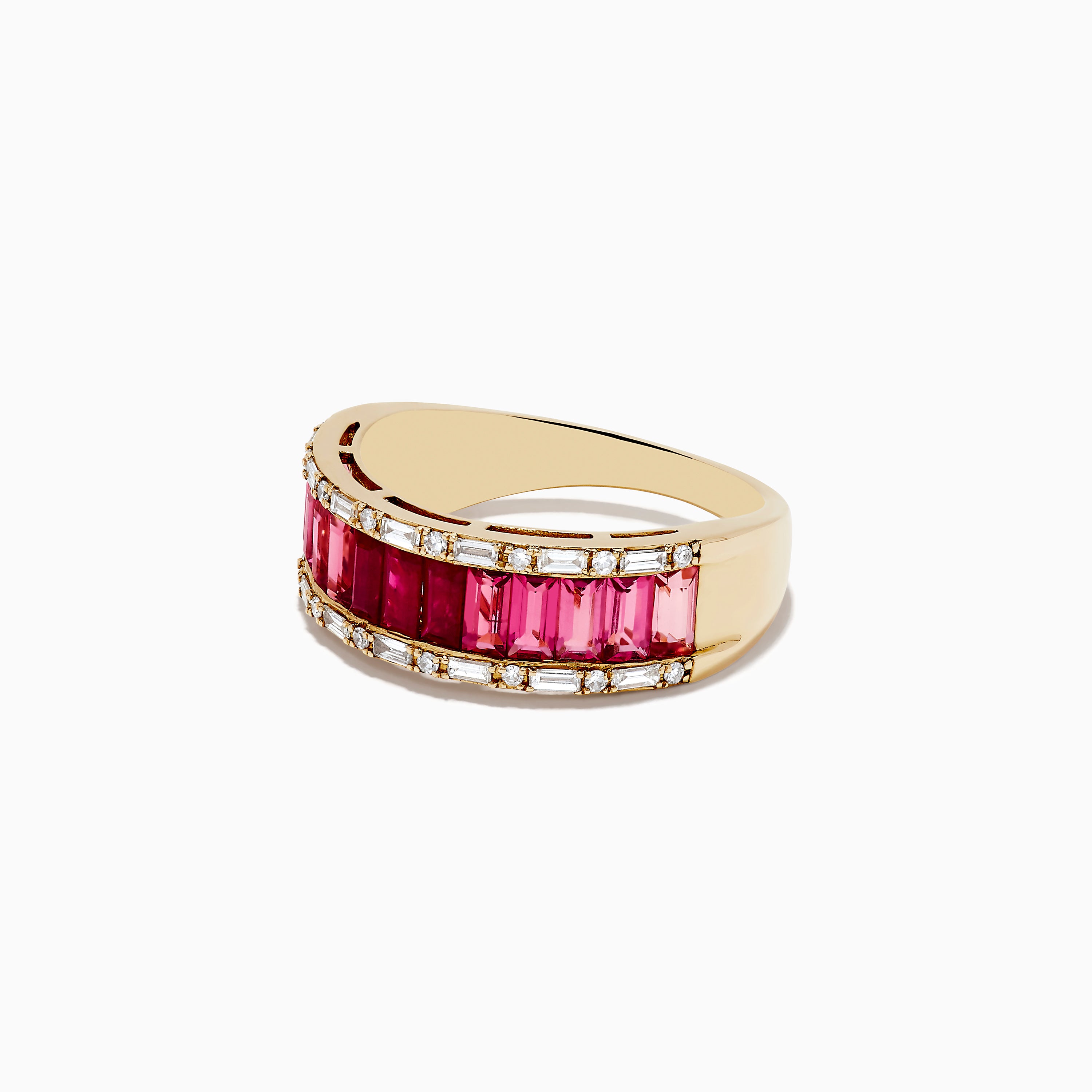 Effy 14k Yellow Gold Ruby and Pink Tourmaline Diamond Ring