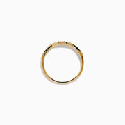 14K Yellow Gold Diamond Baguette and Round Crossover Ring