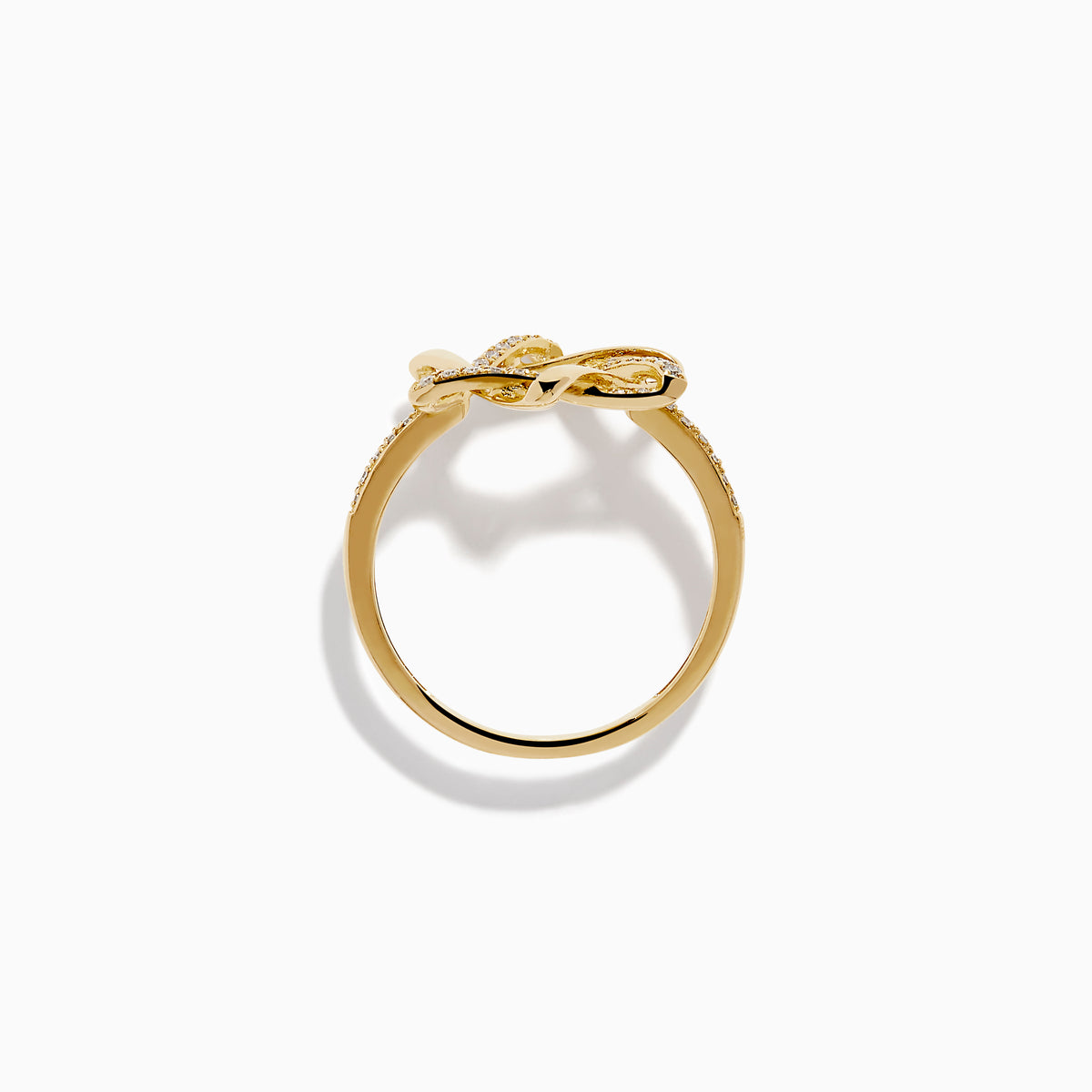 14K Yellow Gold Diamond Pave Star of David Ring