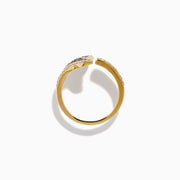 Watercolors 14K Yellow Gold Multi Sapphire and Diamond Open Whale Tail Ring