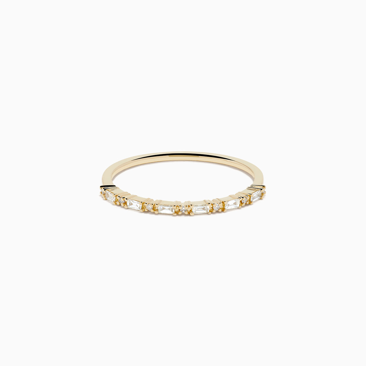 14K Yellow Gold Diamond Baguette Stacking Band