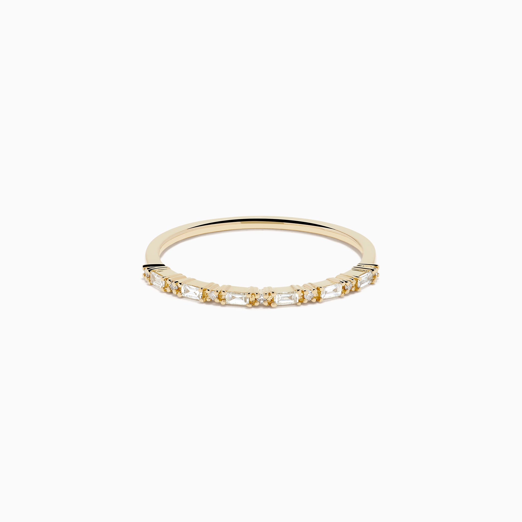 14K Yellow Gold Diamond Baguette Stacking Band