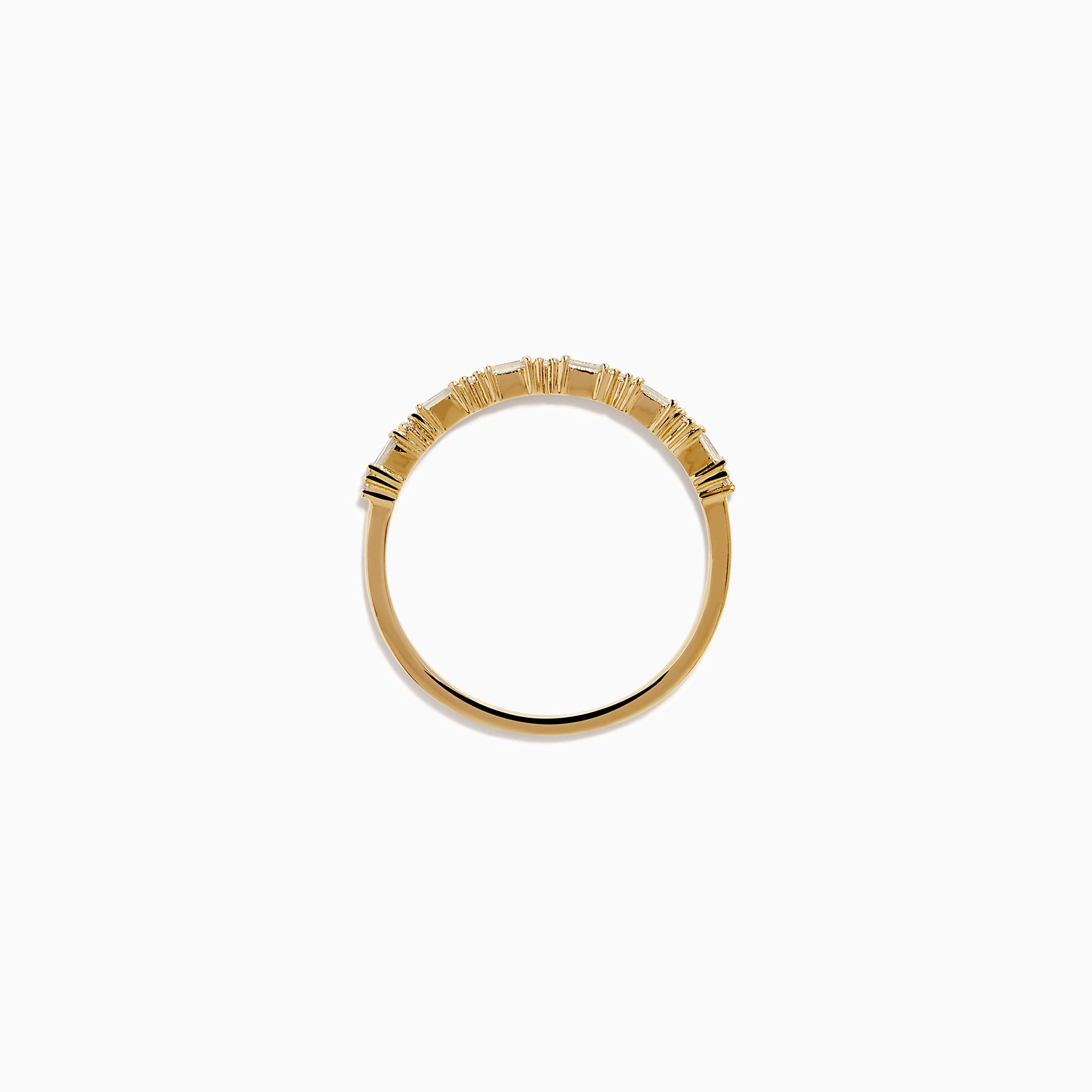 14K Yellow Gold Diamond Baguette Stacking Band