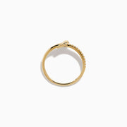 14K Yellow Gold Diamond Pave Snake Ring