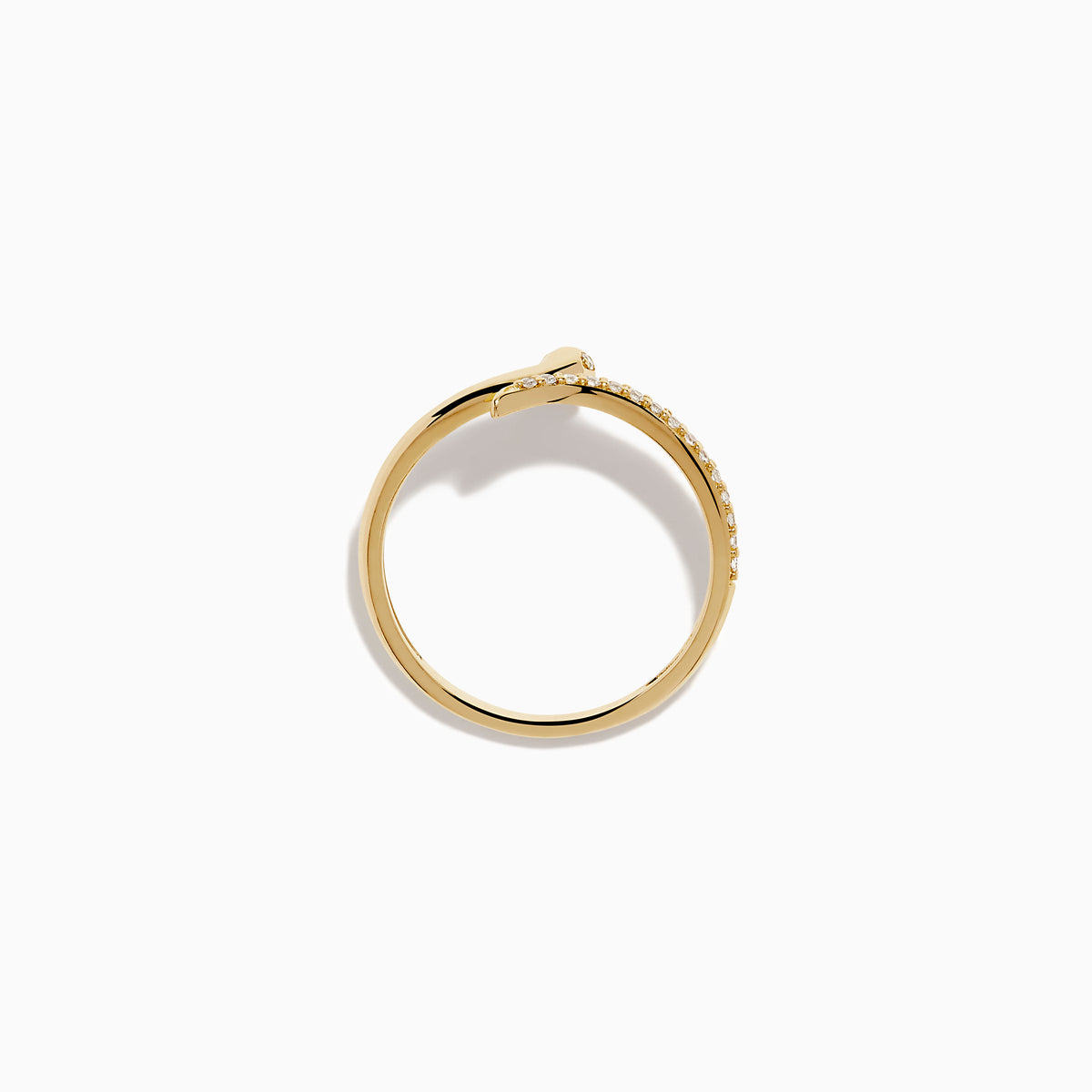 14K Yellow Gold Diamond Pave Snake Ring