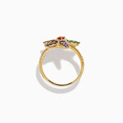 Watercolors 14K Yellow Gold Multi Sapphire and Diamond Starfish Ring