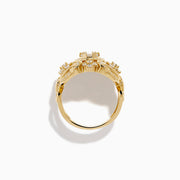 14K Yellow Gold Diamond Openwork Filigree Ring