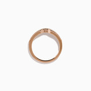 14K Rose Gold Diamond Pave Double-Row Curved Band