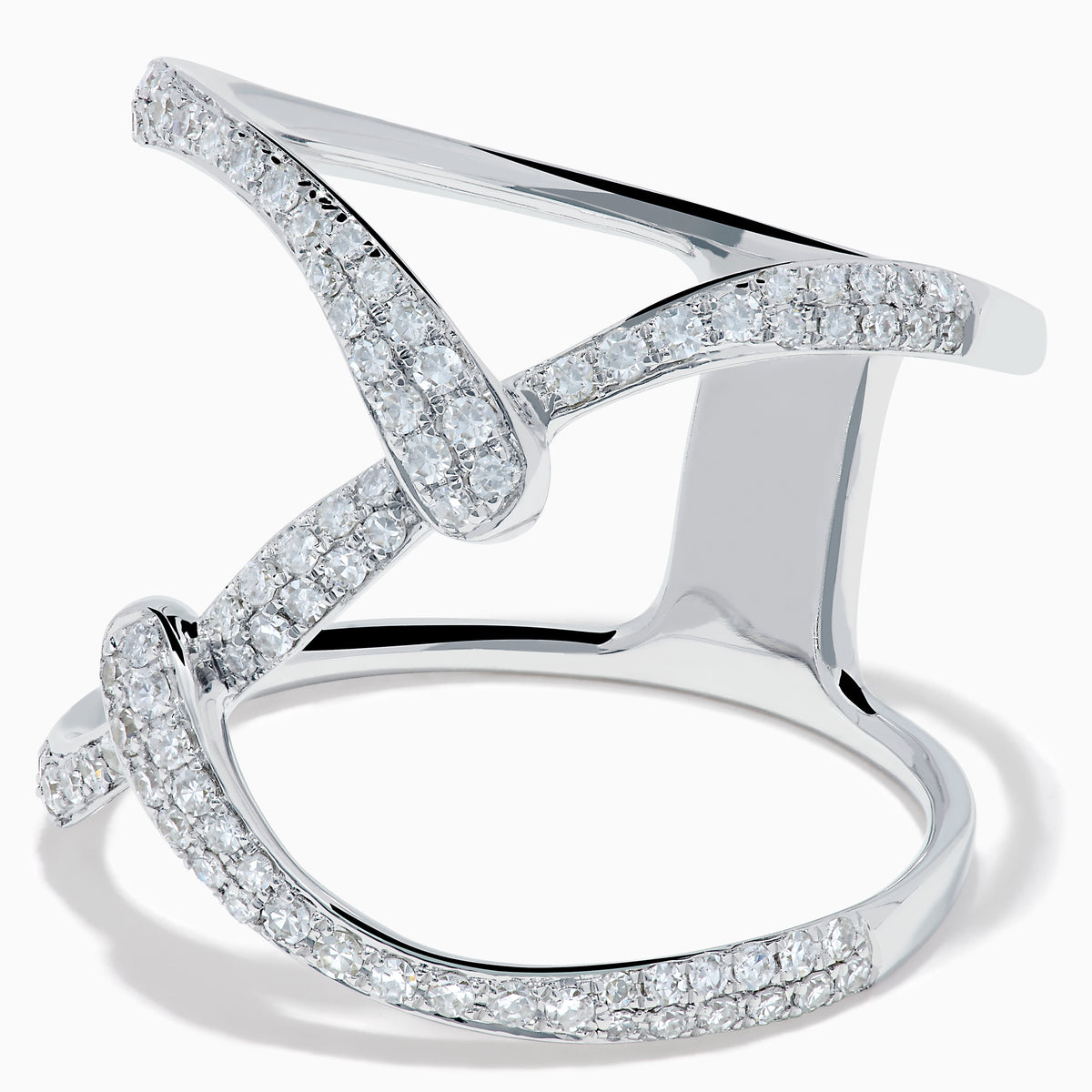 14K White Gold Diamond Pave Infinity Crossover Ring