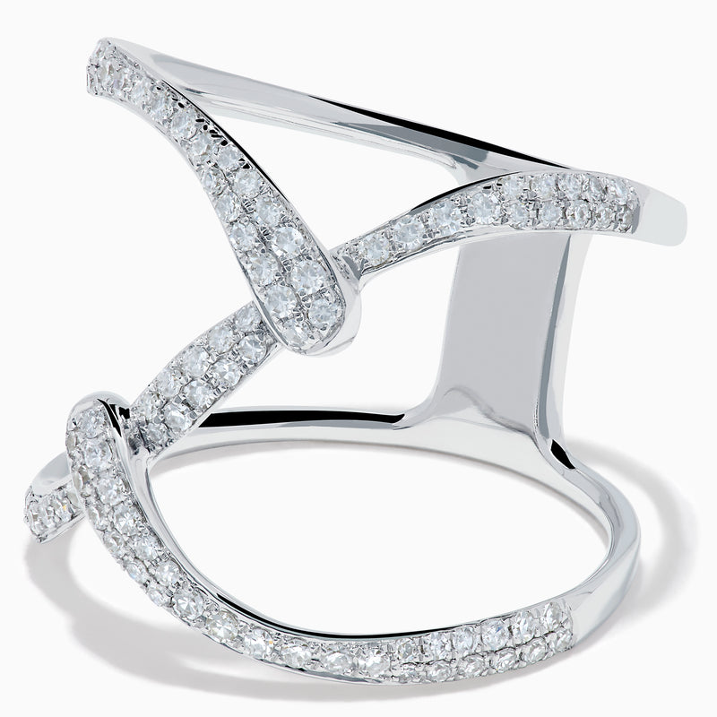 14K White Gold Diamond Pave Infinity Crossover Ring